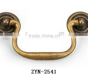 Vintage Zinc Alloy Antique Recessed Cabinet Handle With Antique Brass thumbnail-1