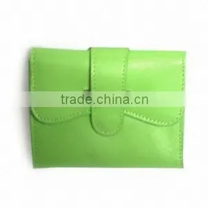 Women's Leather Wallet With Magnetic Button, Measures 4.4 x 3.5 x 0.7 Inches thumbnail-1