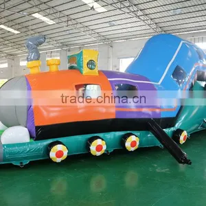 2016 Sunjoy Hot Sale Inflatable Giant Locomotive Caterpillar Obstacle Course Toys for Kids and Adults thumbnail-4