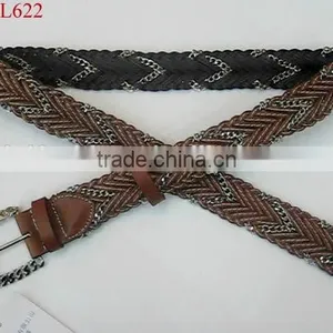 Brown Braided Leather Unique Mens Belts thumbnail-1