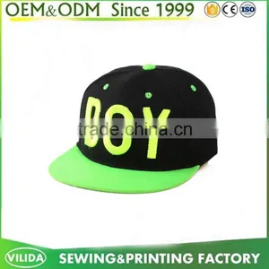 Guangzhou Factory Custom Kids Hip Hop Caps Black and Red Embroidery Kids Caps and Hats thumbnail-3