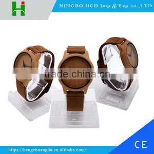 2016 Handmade Leather Watch Strap Bamboo Wooden Watch Trade Assurance thumbnail-1