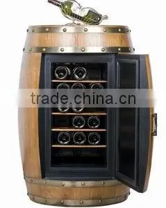 Electric Wooden Barrel Cooler Wood Furniture Cabinet No Compressor Barrel Fridge thumbnail-6