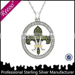 Micro Pave Setting Silver Pendants, Tree of Life Pendant thumbnail-1