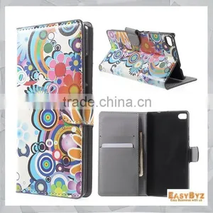 2015 Fashion Phone Case Flip Leather Cover Case for Huawei P8,Factory Wholesale for Huawei p8 Wallet Leather Case thumbnail-1