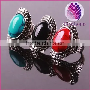 2015 Fashion Natural Turquoise Tibetan Silver Ring thumbnail-1