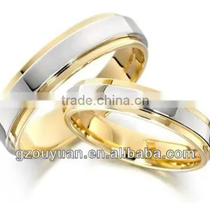 Beautiful 18K 24K Gold Plated Tungsten Carbide Weddings Ring thumbnail-1