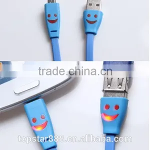 1m USB 3.0 Cable Smile LED USB Charger Cable for Android Phones thumbnail-2