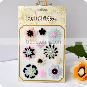 Adhesive Felt Sticker, 3d Sticker , Handmade Felt Sticker, Scrapbooking Sticker, Layered Sticker , Flower Felt Sticker thumbnail-1