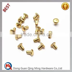 Sample Free 4mm Hollow Rivets Brass Gold Rivet thumbnail-1