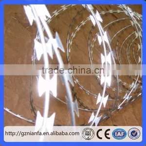 500mm BTO-22 Low Price Galvanized Concertina Razor Barbed Wire(Guangzhou Manufacturer) thumbnail-3