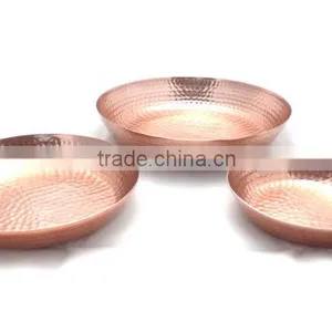 New Design Low Cost Hammered Beaten Copper Tray thumbnail-2