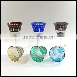 200ml Blue Colored Series Hand Cut Hotel Banquet Wine Glass thumbnail-6