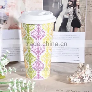 Ceramic Coffee Travel Mug Wit Silicon Lid thumbnail-1