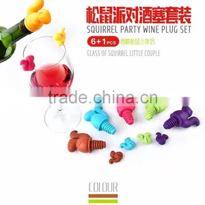 Cute Cartoon Shape Squirrel Party Wine Plug Set, Colorful Squirrel Bottle Stopper thumbnail-4