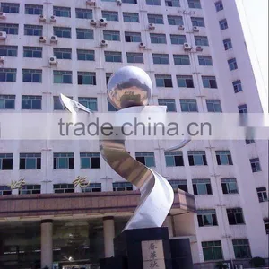 201 Large Stainless Steel Sculpture Hollow Ball thumbnail-1