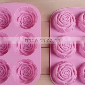 Hot Sale Rose Silicone Cake Mold 6 Checks Cake Mould thumbnail-2