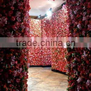 Home and Outdoor Decoration Synthetic Cheap Hanging Artificial Plastic Vertical Green Grass Flower Texture Wall E08 04S03 thumbnail-1