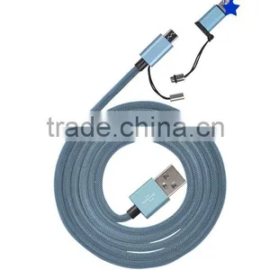 2 in 1 Cable 8 Pin Micro Usb for Mfi Charging Cable thumbnail-2
