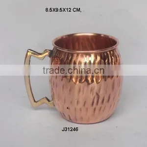 Moscow Mule Copper Bear Mug With Pewter Lining and Brass Handle Polished thumbnail-1
