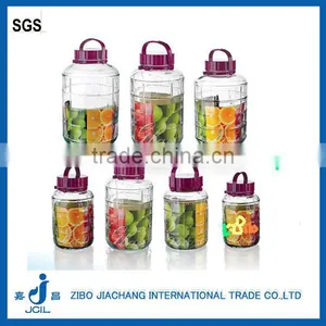 Four Sizes Clear Large Sealed Glass Jar With Plastic Lid and Handel thumbnail-1