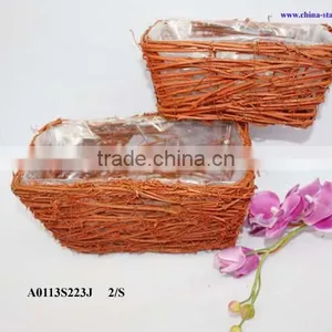 Wall Flower Basket Made of Rattan thumbnail-1