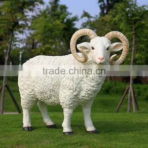 China Supplier Wholesale Outdoor Garden Decoration Life Size Resin Goats Sculptures thumbnail-4