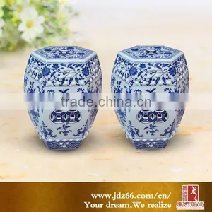Peach Painted Blue and White Style Excellent Quality Antique Porcelain Stool thumbnail-5