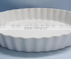 11" Porcelain White Pie Dish for Hotel Using thumbnail-1