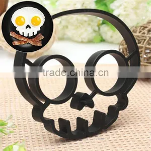 Non-stick Silicone Skull Shape Fried Egg Molds,Breakfast Pancake Slip Rings thumbnail-3