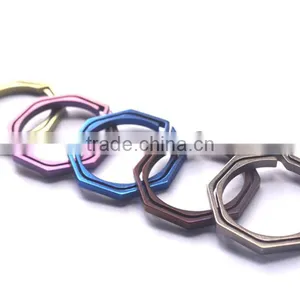 TK-2307 30MM Titanium Alloy TC4 Octagon Key Chain Key Ring thumbnail-1