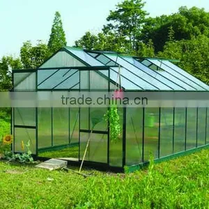 10*16ft Aluminum Garden Greenhouse With Polycarbonate Sheet thumbnail-1