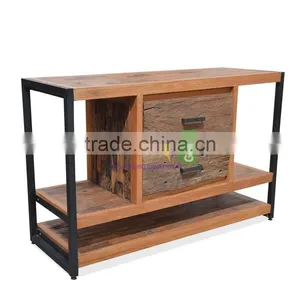 Buffet Industrial Style For Living Room With Reclaimed and Rustic Wood Combination With Black Metal thumbnail-3