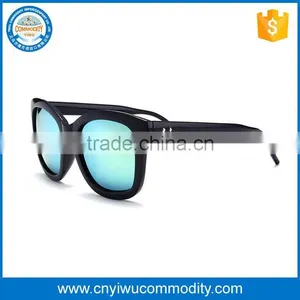 Vintage Bamboo Blue Mirror Lens Sunglasses With Custom Logo for Women thumbnail-1