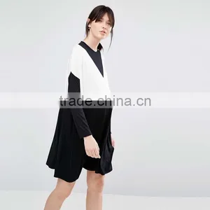 2016 Autumn Women Colour Block Design Maternity Maxi Dress HSD9705 thumbnail-1