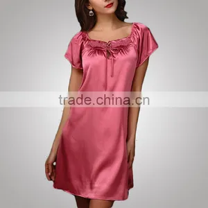 Modern Design Chinese Style New Fashion Satin Nightdress Women Dress Manufacturer thumbnail-1
