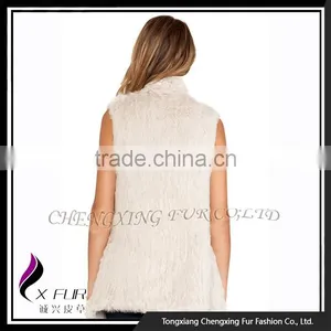 CX-G-B-271C Rex Rabbit Fur Flower Elegant Women Fur Fashion Girl Waistcoat thumbnail-4