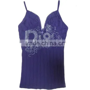 Seamless Spaghetti Strap Front Rhinestone Zipper Tank Top thumbnail-1