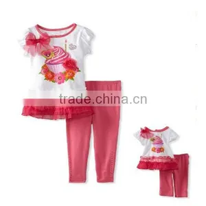 Cute Kid Rhinestone Bling and Applique Girl Pajama Set thumbnail-1