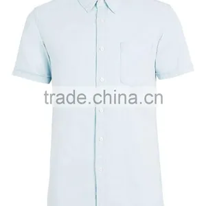 White Denim Short Sleeve Casual Shirt thumbnail-4