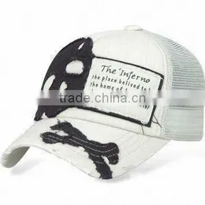 Men's Cap With Washed Out Applique Embroidery Trucker, Made of Cotton thumbnail-1