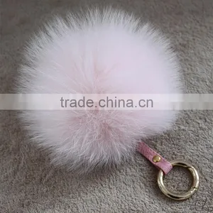 Myfur Fashion Dyed 100% Real Fox Fur Pom Pom Keychain for Bag Accessories thumbnail-3
