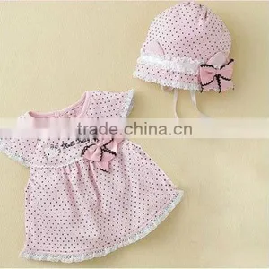 2 pc Set Baby Wear ,Baby Skirt Suit With Hat, Baby Clothing Set thumbnail-1