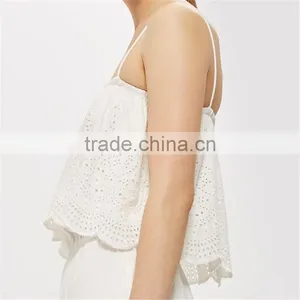 2017 Newest Fashion Embroidered Sling Ladies Jumpsuit With Ruffles thumbnail-4