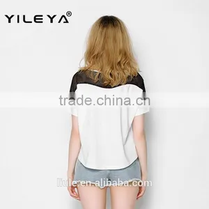 Latest High Fashion Summer Free Pattern Printed Ladies Black Foreign t Shirts, Ladies Cotton t Shirts, Overseas t Shirts thumbnail-4