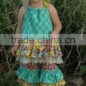 Ibear Garment Factory Girls Clothing Latest Design Baby Frock Dress Wild Dress Ruffle Sets Boutique Spring Outfits thumbnail-5