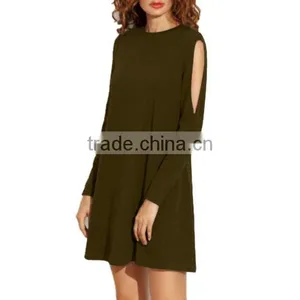 Hot Style Broken Shoulder Long-sleeved Loose Skirt thumbnail-3