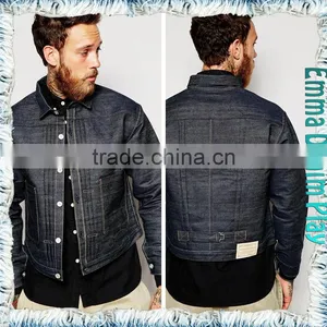 New Hot Man's Denim Jacket Fleece Thick Blue Jean Outwear thumbnail-2