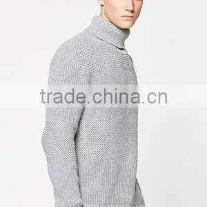 Wholesale Solid Color no Pattern Winter Warm Thick Turtleneck Sweters for Man thumbnail-2