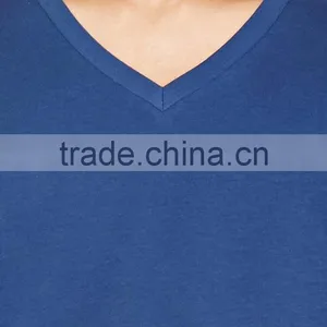 2017 Guangzhou Shandao OEM Summer 180g 100% Cotton V-Neck Short Sleeve Slim Fit Men's T- Shirt thumbnail-4